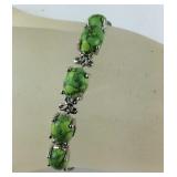 Green howlite bolo bracelet platinum bond and