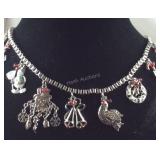 Necklace Christmas theme multi color Austrian