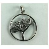 Sterling silver tree pendant