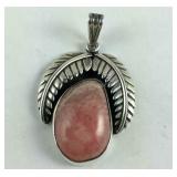 Signed L.M. Shimoda Pink Agate Double Leaf