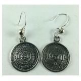 Mayan Sun Calendar Fish Hook Earrings Made in
