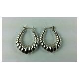 Lever back Hoop Earrings Signed ND 9.2, grams