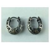 Vintage Marcasite Huggie Earrings 3.2, grams