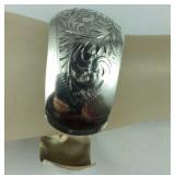 95% Silver Engraved Cuff Bracelet 20.1, grams