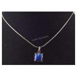 Blue Lapis Necklace 5.3, grams  Sterling Silver