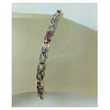 Genuine Ruby & Diamond Tennis Bracelet , grams