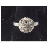 CZ Cluster Dome Ring (Missing Some Stones)   Size