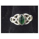 Celtic Trinity Knot Emerald Ring 3.7, grams