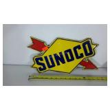 Metal sign, Sunoco, simulated age wear