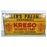 Metal sign, Kresco Disinfectant, Sigler