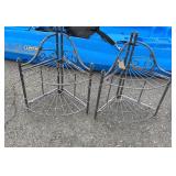 Pair of metal corner stands, folding