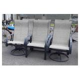 Set of 6 Outdoor Chairs, 4 stationary types, 2