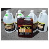 Teak Oil gallon jug, plus 4 gallons of Teak