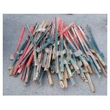 Pile of 36" steel posts, light duty garden type