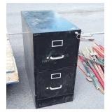 2 Drawer metal File Cabinet, with key, 15x30x29"