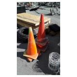 7-Orange Safety Cones, used condition