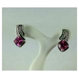 Sterling lab created pink and white sapphire 2ct