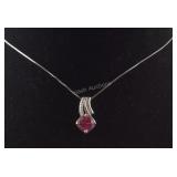 Sterling lab created pink and white sapphire