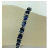 7.5in simulated blue sapphire and CZ silvertone