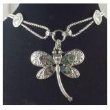 Abalone shell and Austrian crystal dragonfly