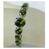 7.5in simulated peridot diamond 50ct silvertone