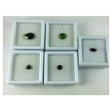 Five assorted gemstones