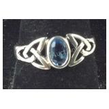 Celtic Trinity Knot Blue Topaz Ring 2.5, grams