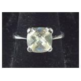 Large Cushion Cut CZ Engagement Ring 3.7, grams