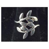 Silver Leaf Ring 2.4, grams  Sterling Silver Size