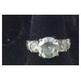 3-Stone CZ Ring 3.8, grams  Sterling Silver Size