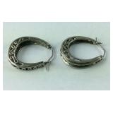 Genuine Diamond Open Silverwork Leverback