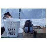 Skid lot with large floor fan no protective cage,