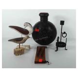 Home decor, includes two wooden shore birds,