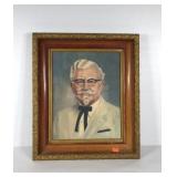 Colonel Sanders portrait painting print on board