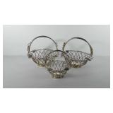 Three baskets by Godinger silver art show