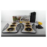 Bean bag toss set in box, includes folding