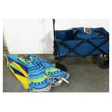 Beach umbrellas (2) without bottom poles, beach