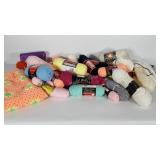Yarn lot with completed afghan.