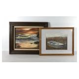 Two water themed paintings, "Season