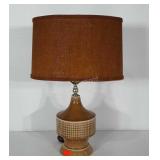 Mid-century ceramic lamp with brown base and