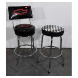 Two Shop or Man Cave Counter Stools, Chevy logo