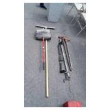 Tool Lot. Conduit benders, pipe clamp, brick