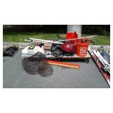 Misc lot, tools, hose, hardware, impact gun,