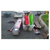 Toy Lot, razor scooter, tetherball set, snow