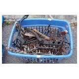 Misc. Metal wares lot, tire chains, rake head,