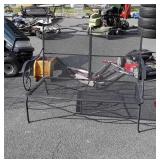 Wrought Iron Loveseat Bench, 4ft wide with 26"
