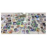 Plastic tub of sport cards baseball theme