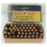 Ammo, partial box of Western Super Match 45auto