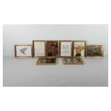Eight 5 x 7 picture frames with prints