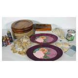 Craft group, includes unfinished platters, 12